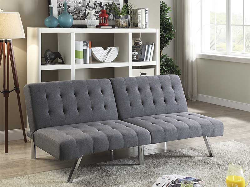 Sofá Cama Estilo Contemporáneo Color Gris - Poundex F6825