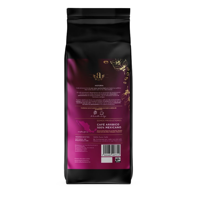 Café Amanecer 100% Puro Gourmet De Altura 1K en Grano Tueste Francés