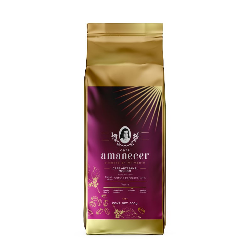 Café Amanecer 100% Puro Gourmet De Altura 500gr Molido Tueste Americano