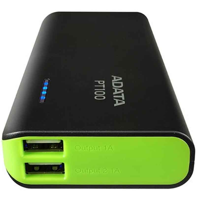 Power Bank 10000MAH ADATA PT100 Bateria Portatil APT100-10000M-5V-CBKGR 