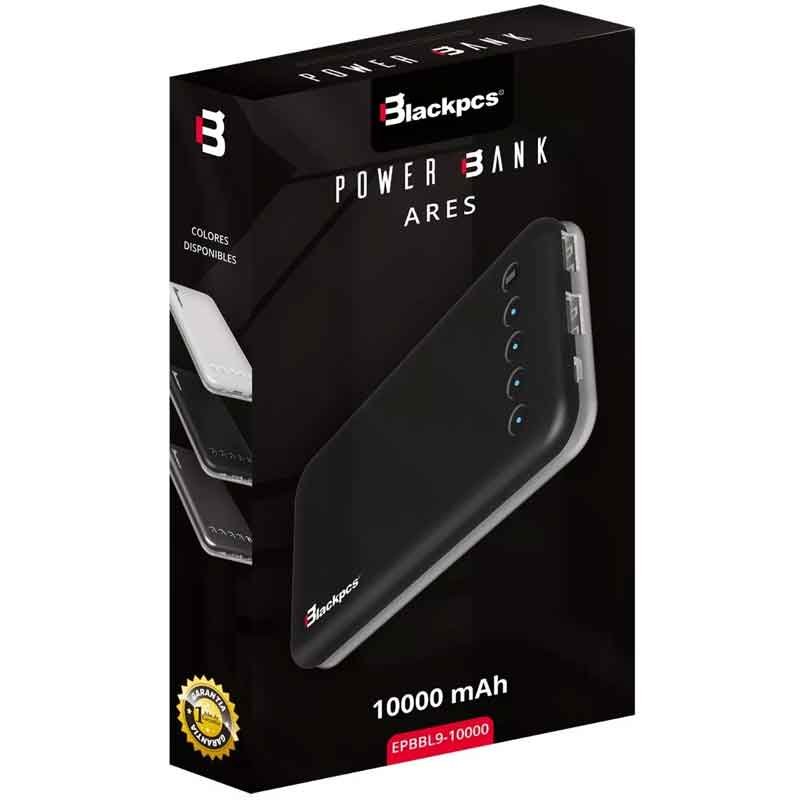 Power Bank 10000MAH Ares BLACKPCS EPBBL9-10000 Negro