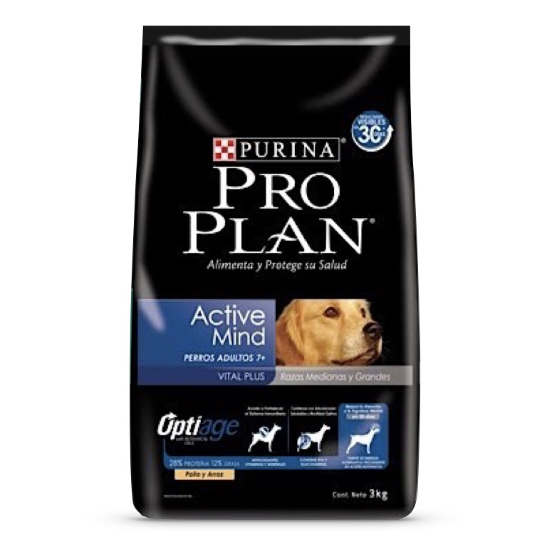 PRO PLAN ACTIVE MIND 7+ RAZAS MEDIANAS Y GRANDES 7.5 KG