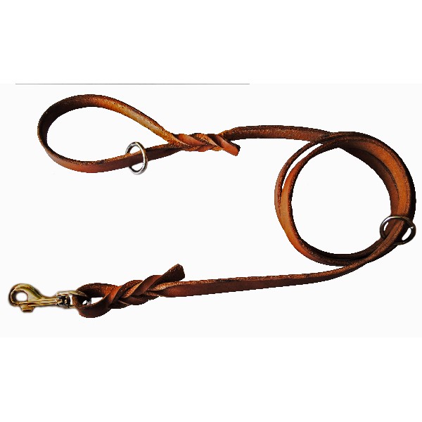 Correa De Piel Para Manejo Y Control Con Seguro De Bronce De 2X120Cm
