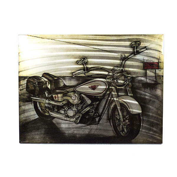  Cuadro para pared estilo vintage de Motocicoleta color multi- SAGEBROOPK HOME  WM10413-01