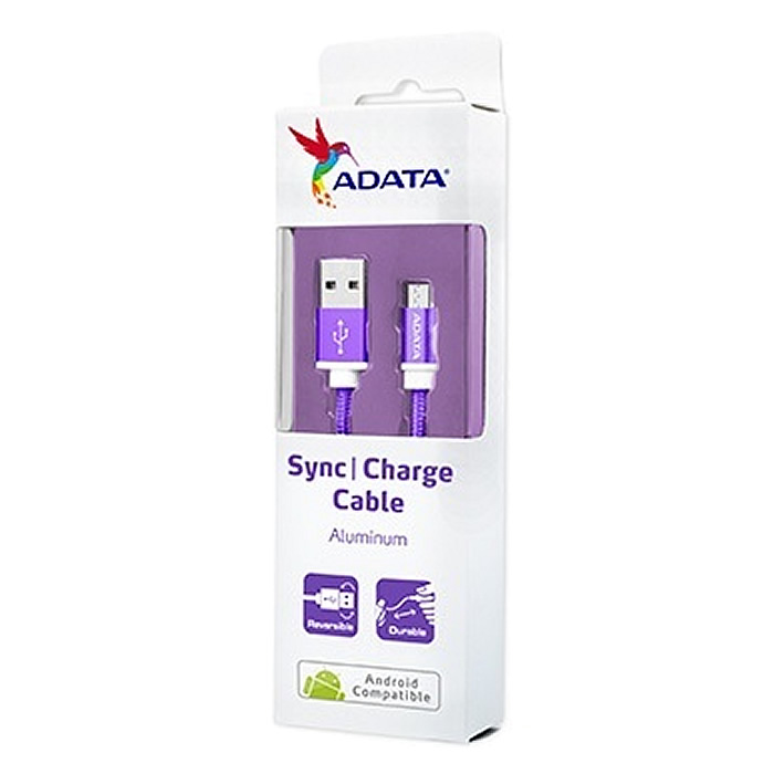 Cable USB A - Micro-USB B Adata Morado Android Windows 1 Metro AMUCAL-100CMK-CPU