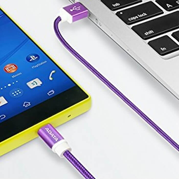 Cable USB A - Micro-USB B Adata Morado Android Windows 1 Metro AMUCAL-100CMK-CPU