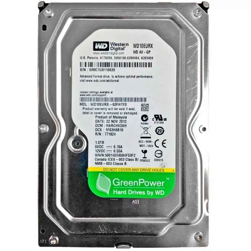 Disco Duro Interno 1tb SATA  Western Digital Wd10eurx 7200rpm 3.5 New Pull