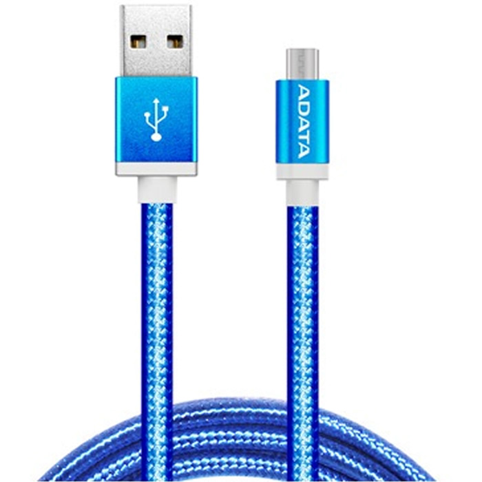 Cable USB A Micro-USB B Adata Azul Android Windows 1 Metro AMUCAL-100CMK-CBL