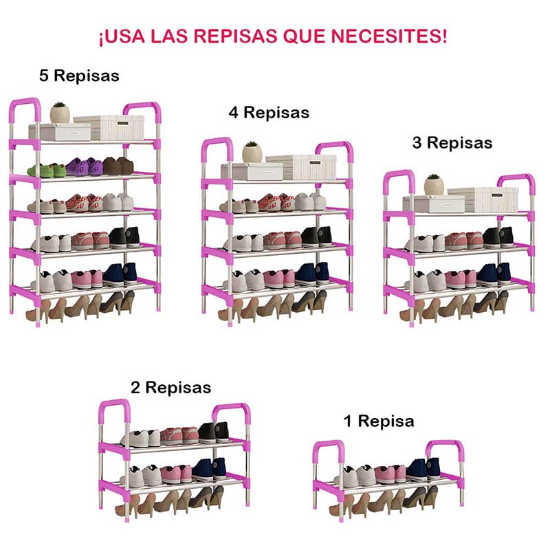 Zapatera tipo clóset para 15 pares, 5 niveles