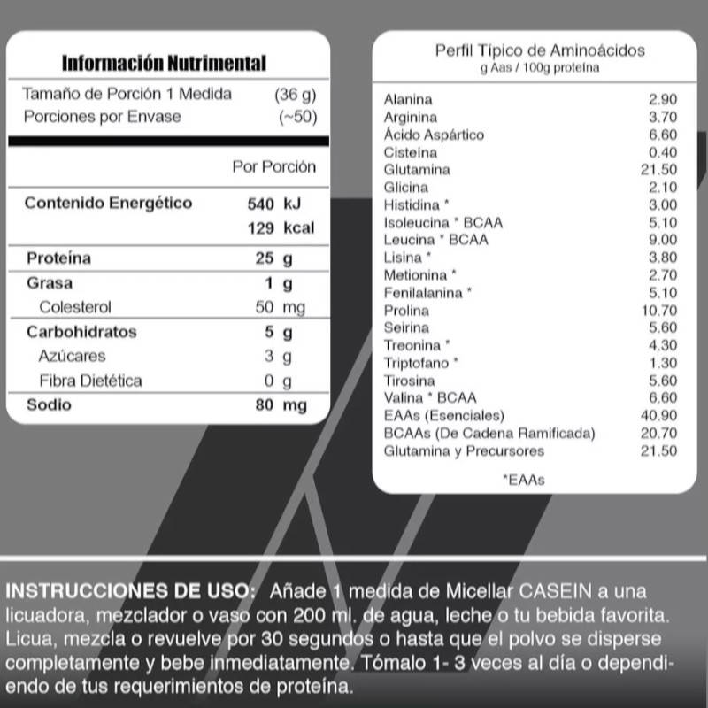 Proteina Meta Nutrition Micellar Casein 4 Lbs - 50 Porciones