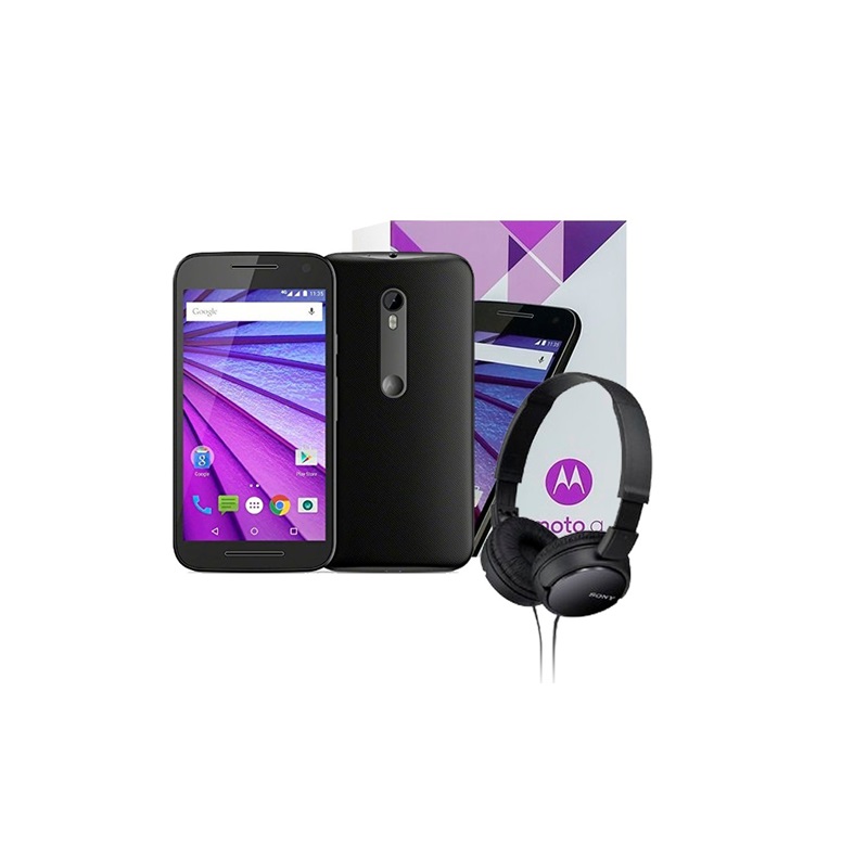 CELULAR MOTOROLA MOTO G3 8GB NEGRO + DIADEMA 