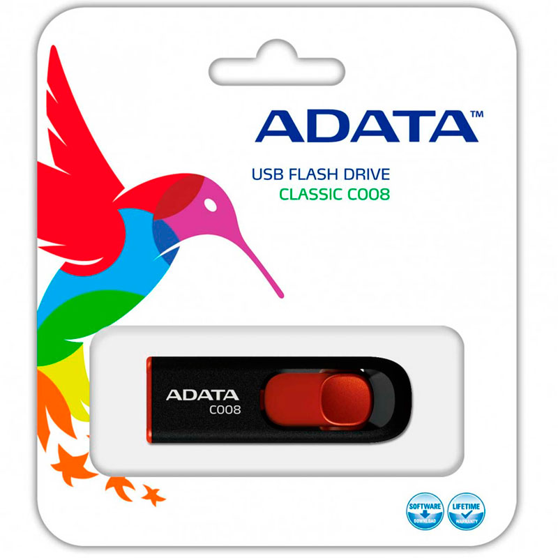 Memoria USB 16GB ADATA C008 2.0 Retractil Flash Drive AC008-16G-RK