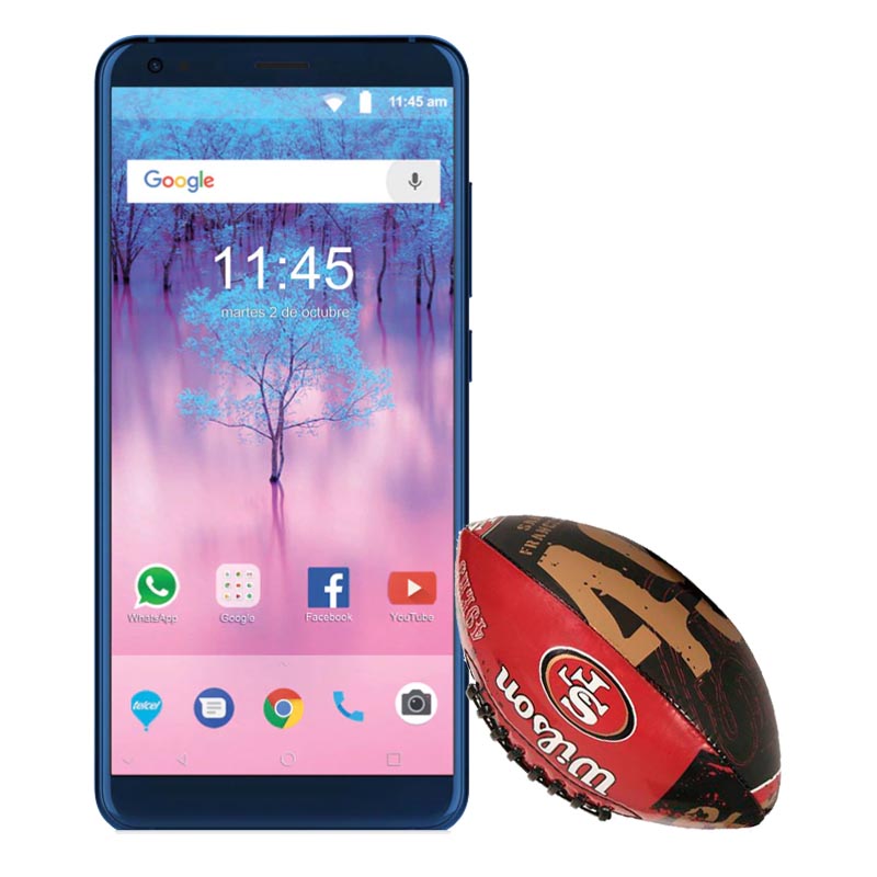 Celular Zte Lte Blade V9 32gb Color Azul Telcel Mas Balon De Futbol Am