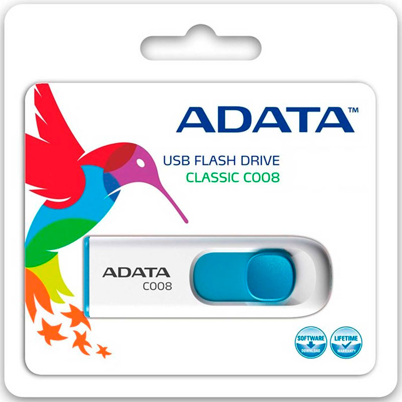Memoria USB 64GB ADATA C008 2.0 Retractil Flash Drive AC008-64G-RWE