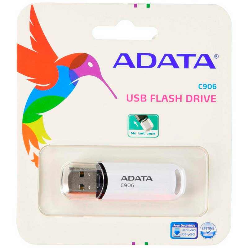 Memoria USB 32GB ADATA C906 2.0 Flash Drive Blanco AC906-32G-RWH 