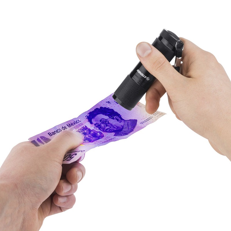 Mini Linterna Luz Uv Detector Billetes Falsos Steren