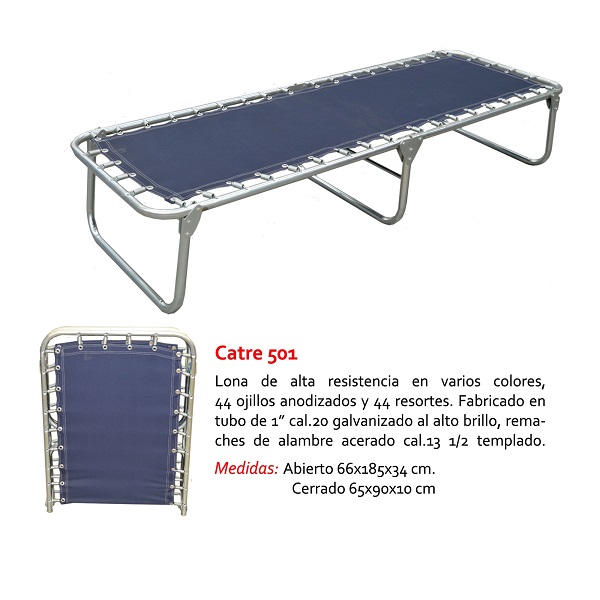 Catre Camastro Plegable Lona Alta Resistencia Camping Jaco