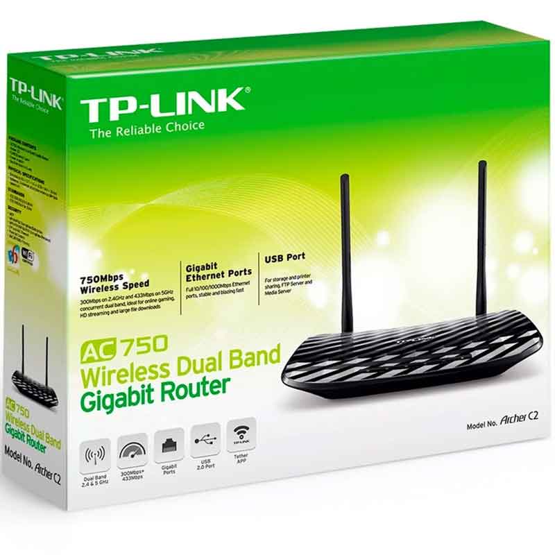 TP-LINK Router Dual Band Gigabit AC750 10/100/1000 ARCHER C2