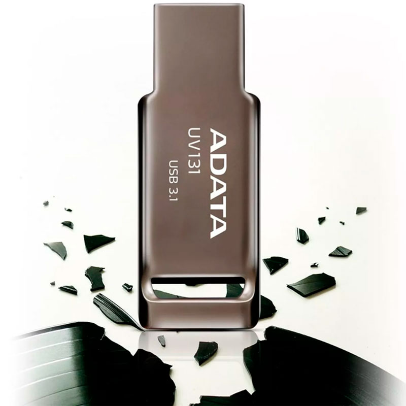 Memoria USB 16GB 3.1 ADATA UV131 Flash Drive Metalica Uso Rudo AUV131-16G-RGY