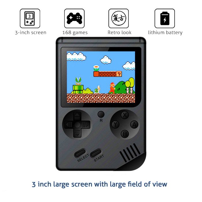 Game Boy Portátil con 300 Juegos Cargados Color Negro y Rojo