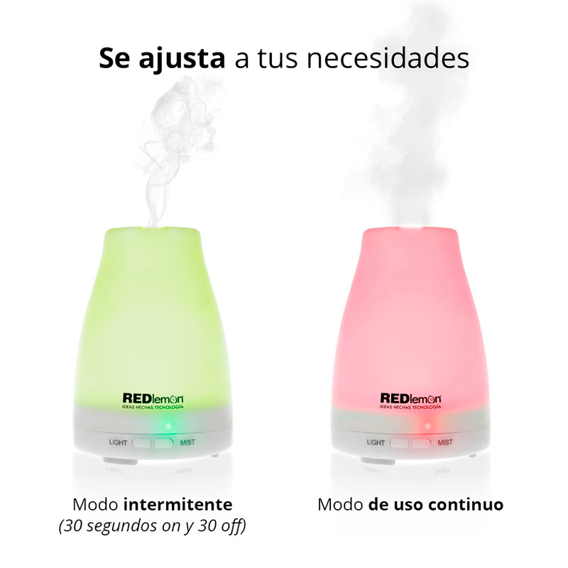 Redlemon Difusor de Aceites Esenciales y Aromaterapia. Humidificador de Ambiente de 100 ml. con Niebla Fría, Temporizador Ajustable, Silencioso, Apagado Automático y 7 Luces LED.