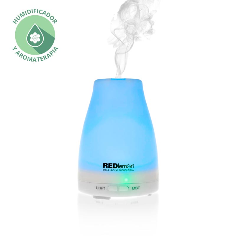 Redlemon Difusor De Aceites Esenciales Y Aromaterapia. Humidificador De Ambiente De 100 Ml. Con Niebla Fría, Temporizador Ajustable, Silencioso, Apagado Automático Y 7 Luces Led.