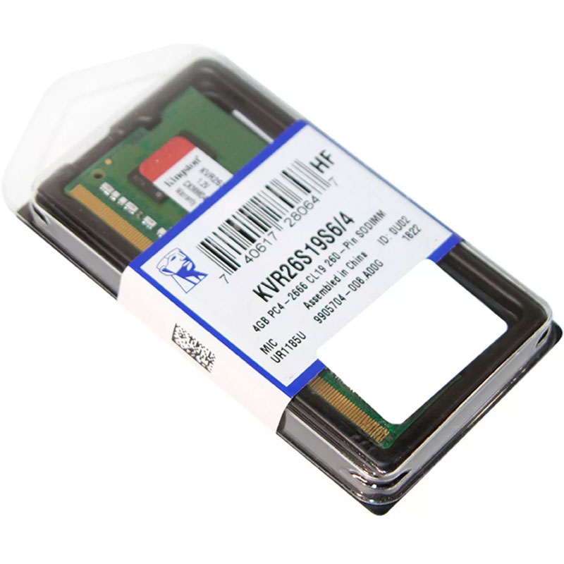 Memoria RAM DDR4 4GB 2666MHz KINGSTON Laptop KVR26S19S6/4 