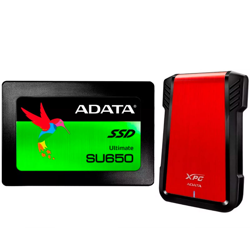 Disco Duro Externo Solido SSD 480GB ADATA SU650 EX500 USB 3.1 AEX500U3-CRD