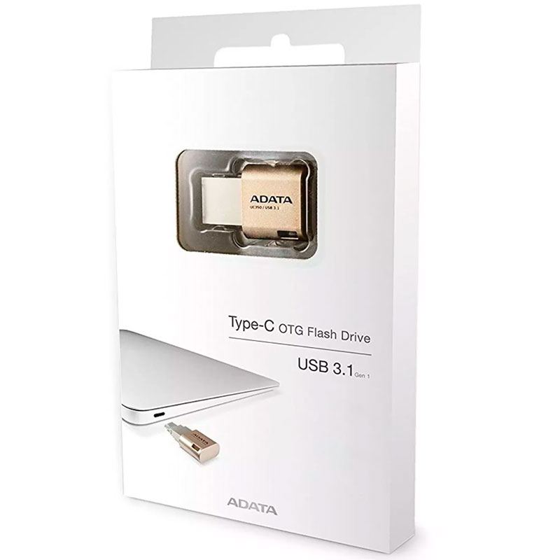 Memoria USB OTG 32GB 3.1 ADATA UC350 Tipo C Universal Dorado AUC350-32G-CGD 