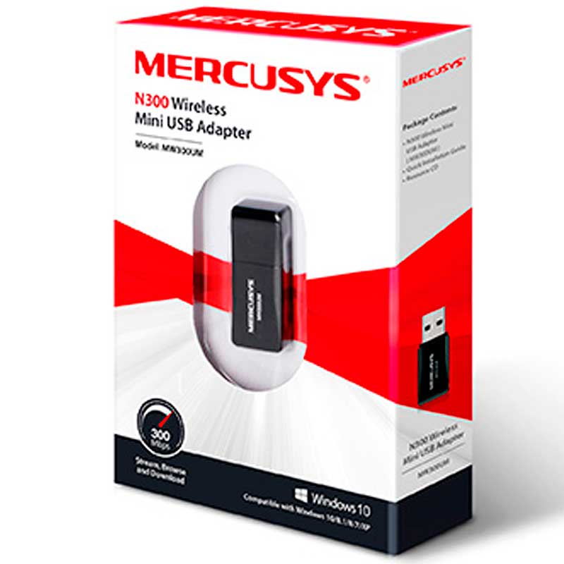 Adaptador Inalambrico USB MERCUSYS MW300UM N 300Mbps 2.0 