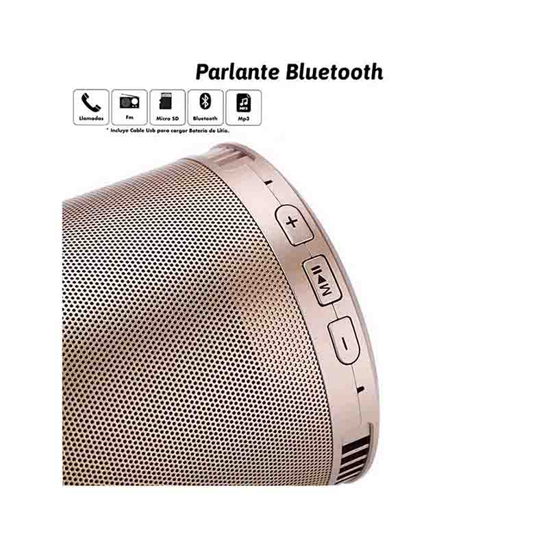 Bocina Bluetooth Portátil Dorada