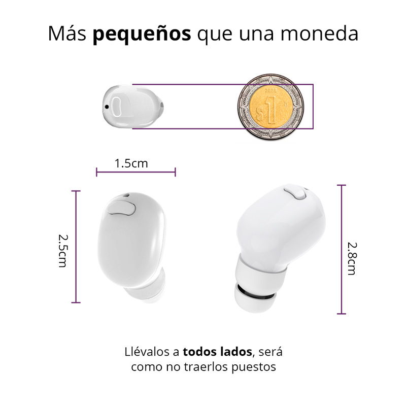 Redlemon Audífonos Bluetooth 5.0 True Wireless Stereo con Base de Carga, Resistentes a Salpicaduras de Agua