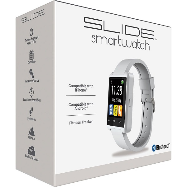  Slide Reloj Inteligente con conexión Bluetooth Color Blanco Modelo SWR100RD