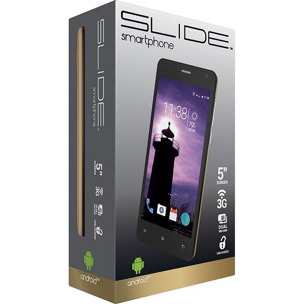  Slide  Telefono InteligenteModelo SP5043GD pantalla 5", 4 GB, Color Dorado, Liberado