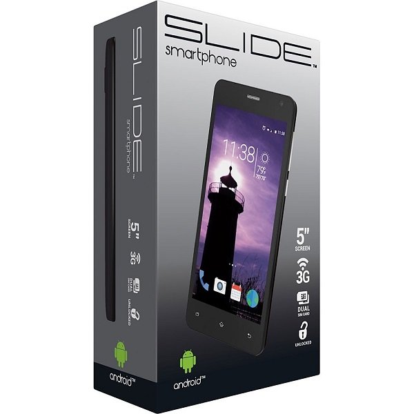Slide Telefono Celular Desbloqueado Color Negro, Procesador de Cuatro Nucleos 1,3 GHZ, Almacenamiento de 8 GB, Red 3 GSM, Liberado