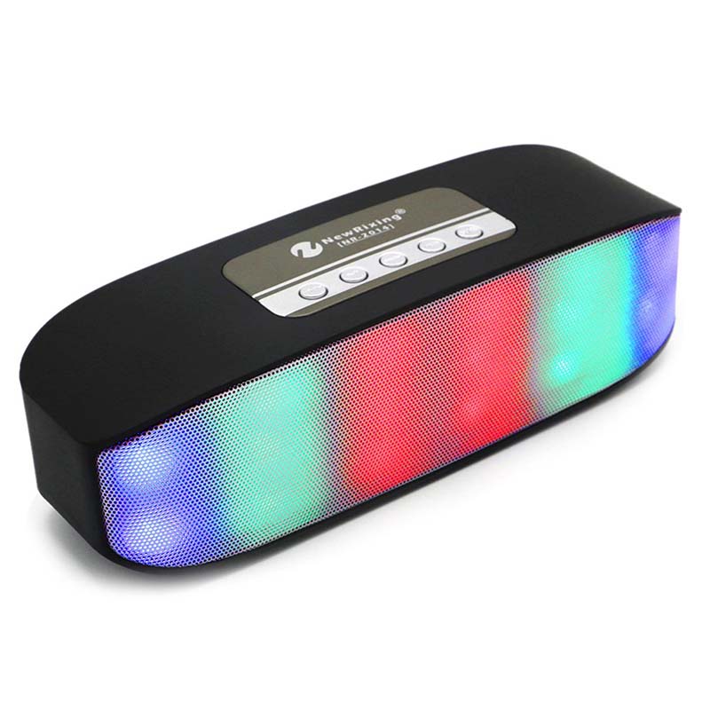 Bocina Bluetooth Portátil con Luces - Negro