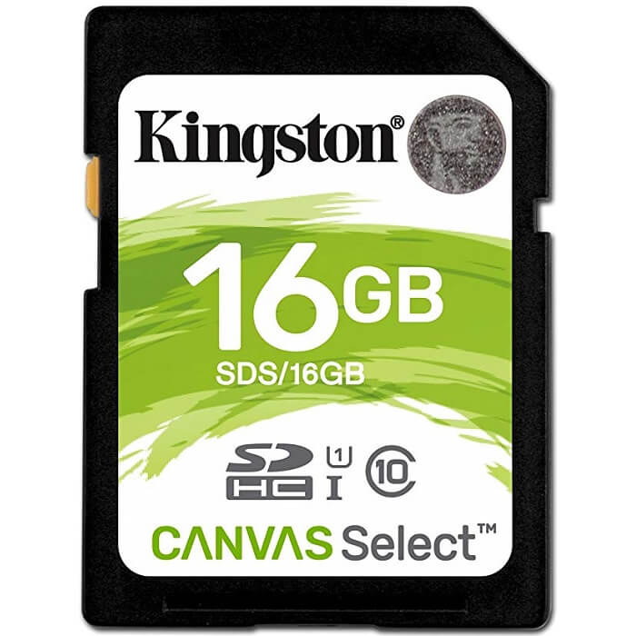 Memoria SD 16GB Kingston SDHC Clase 10 Canvas Select SDS/16GB