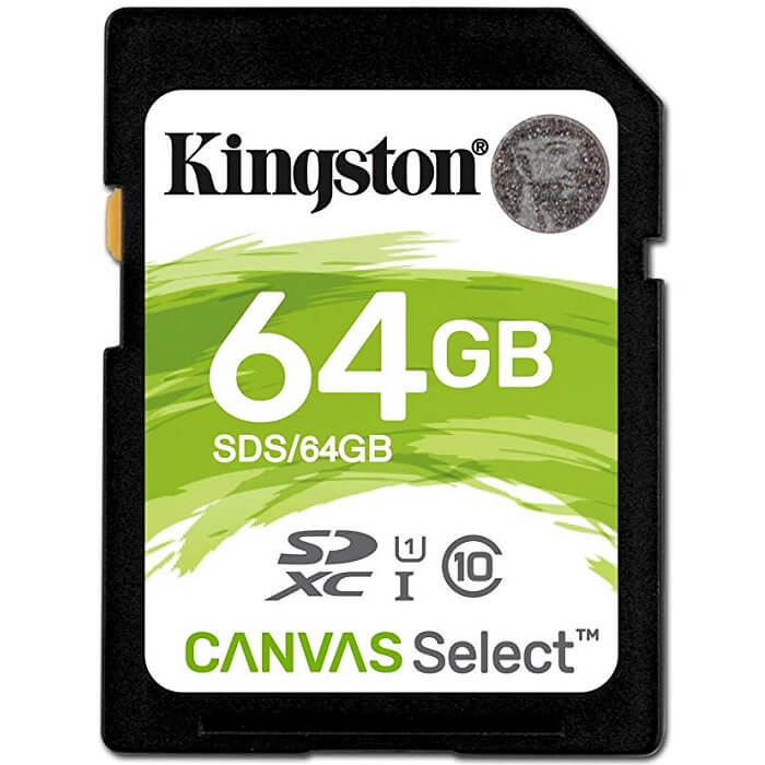 Memoria SD 64GB Kingston SDXC Clase 10 Canvas Select SDS/64GB