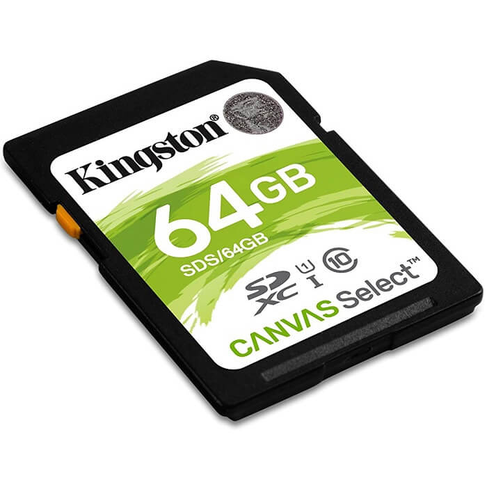 Memoria SD 64GB Kingston SDXC Clase 10 Canvas Select SDS/64GB