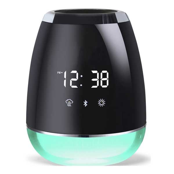 Difusor, reloj y smart powerbank con luz de colores y fragancia Df1 - Zeta - Black