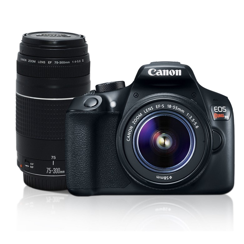Cámara Canon EOS Rebel T6 KIT + 2 lentes 1855MM Y 75300MM
