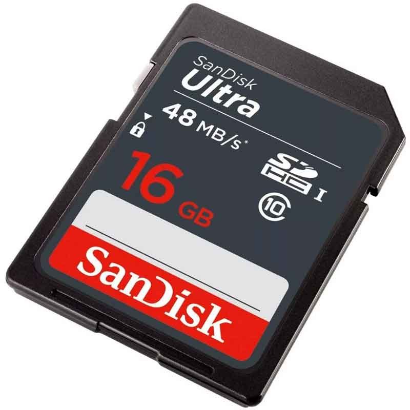 Tarjeta SD 16GB Sandisk Ultra Clase 10 48 MB/s SDSDUNB-016G-GN3IN 