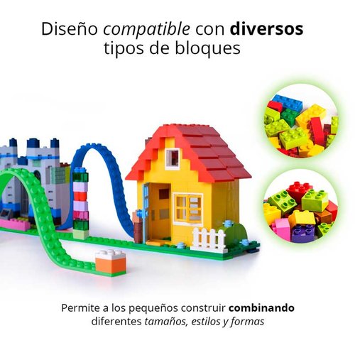 Redlemon Cinta Adherible para Bloques de Construcción (2 Unidades), Compatible con Lego y más, de 1 Metro