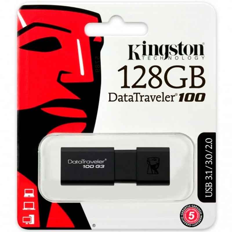 Memoria USB 128GB KINGSTON DataTraveler DT100 3.0 DT100G3/128GB 