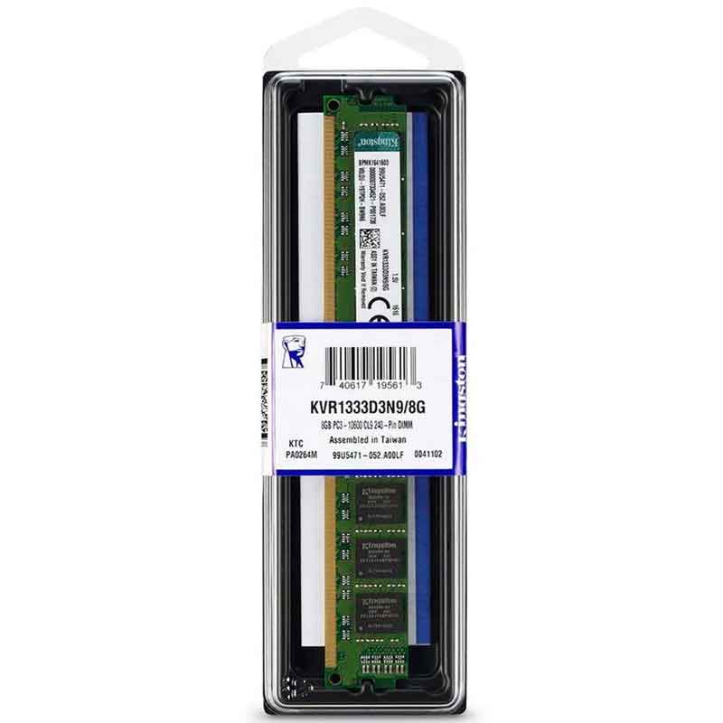 Memoria Ram KINGSTON 8GB DDR3 1333Mhz CL9 15V KVR1333D3N98G