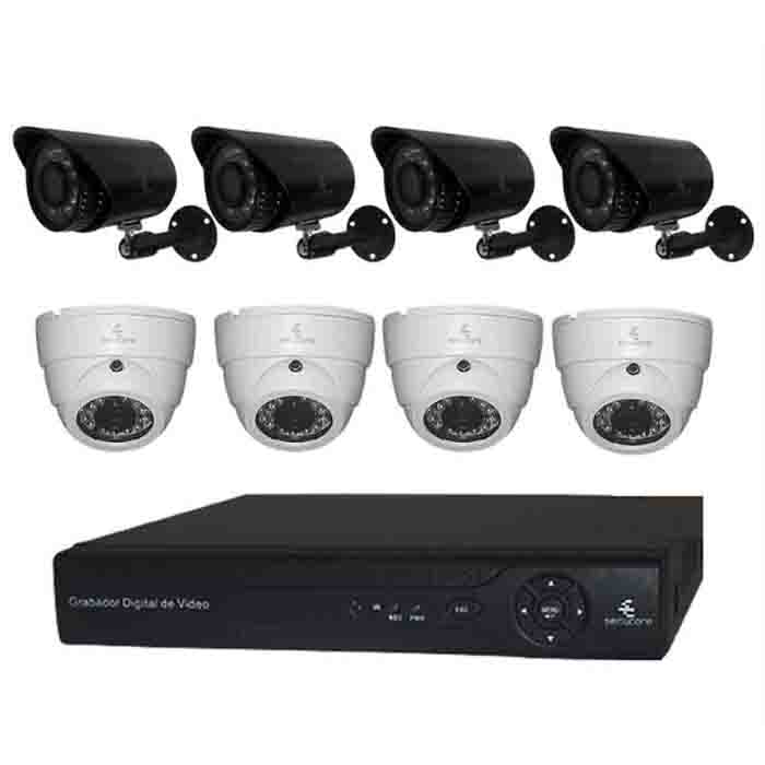 Kit Cctv Ahd Video Hd 720p Dvr 8 Camaras Microfonos Audio