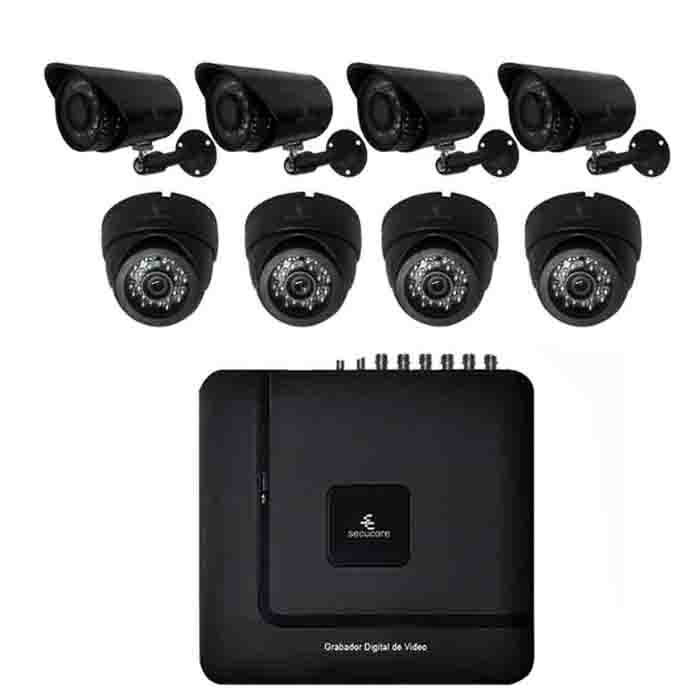Kit Cctv Circuito Cerrado Vigilancia 8 Camaras Bullet Domo