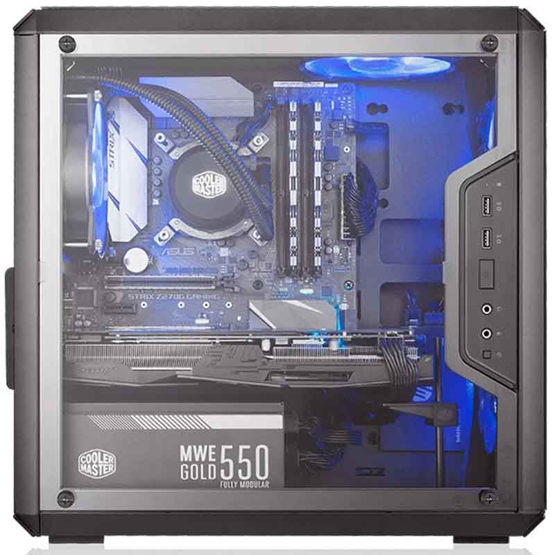 Gabinete Gamer COOLER MASTER Masterbox Q300L Panel Acrilico USB 3.0 Negro Micro ATX 