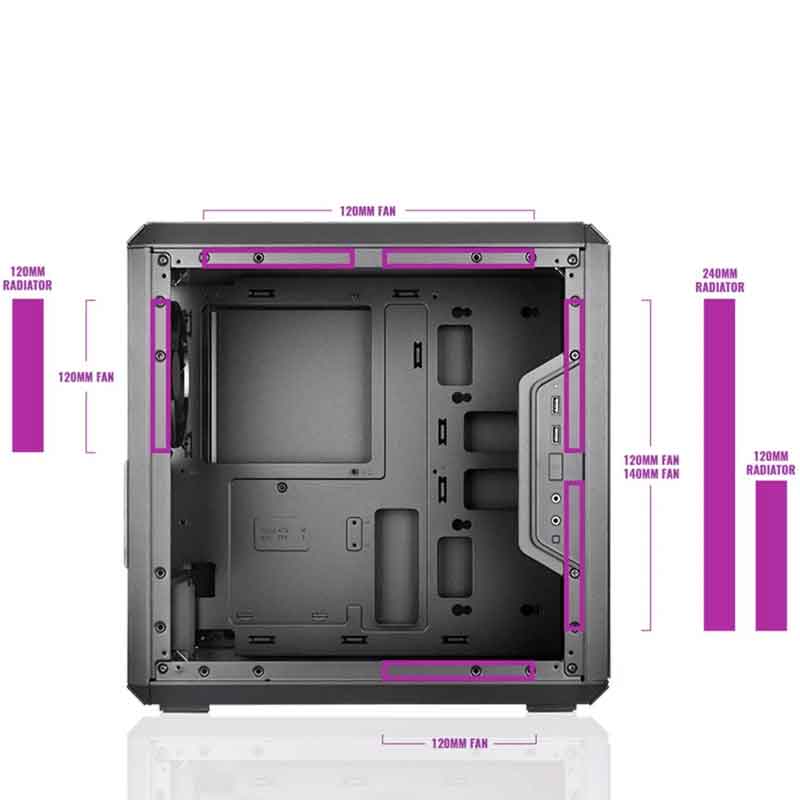Gabinete Gamer COOLER MASTER Masterbox Q300L Panel Acrilico USB 3.0 Negro Micro ATX 