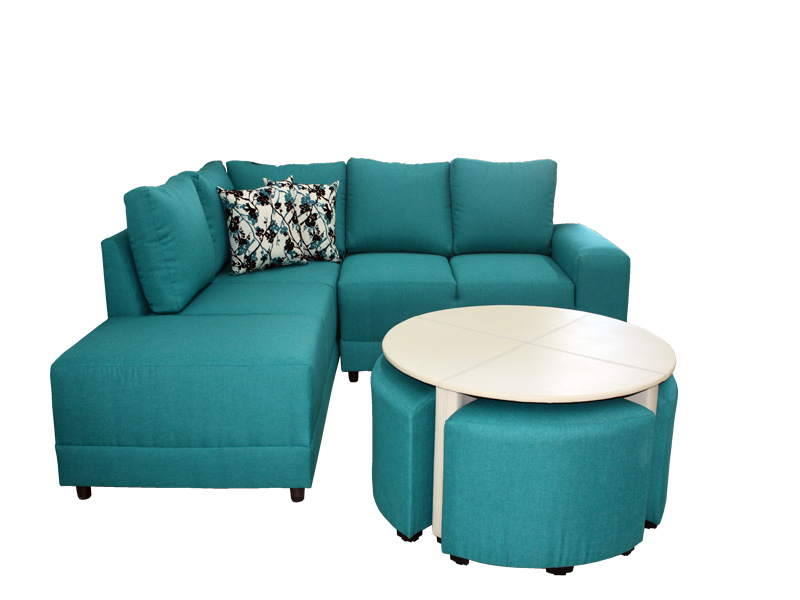 BOMBAY TURQUEZA CURRY CON MESA DE CENTRO OTTAWA TACTO CON 4 TAB ESPACIO MUEBLES- ENTREGA UNICAMENTE CDMX Y AREA METROPOLITANA 